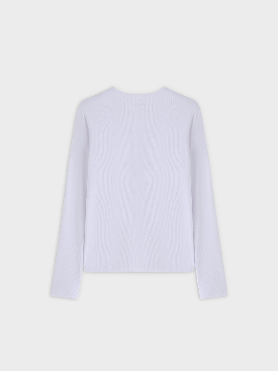 HIGH V RIBBED TEE - LS-WHITE