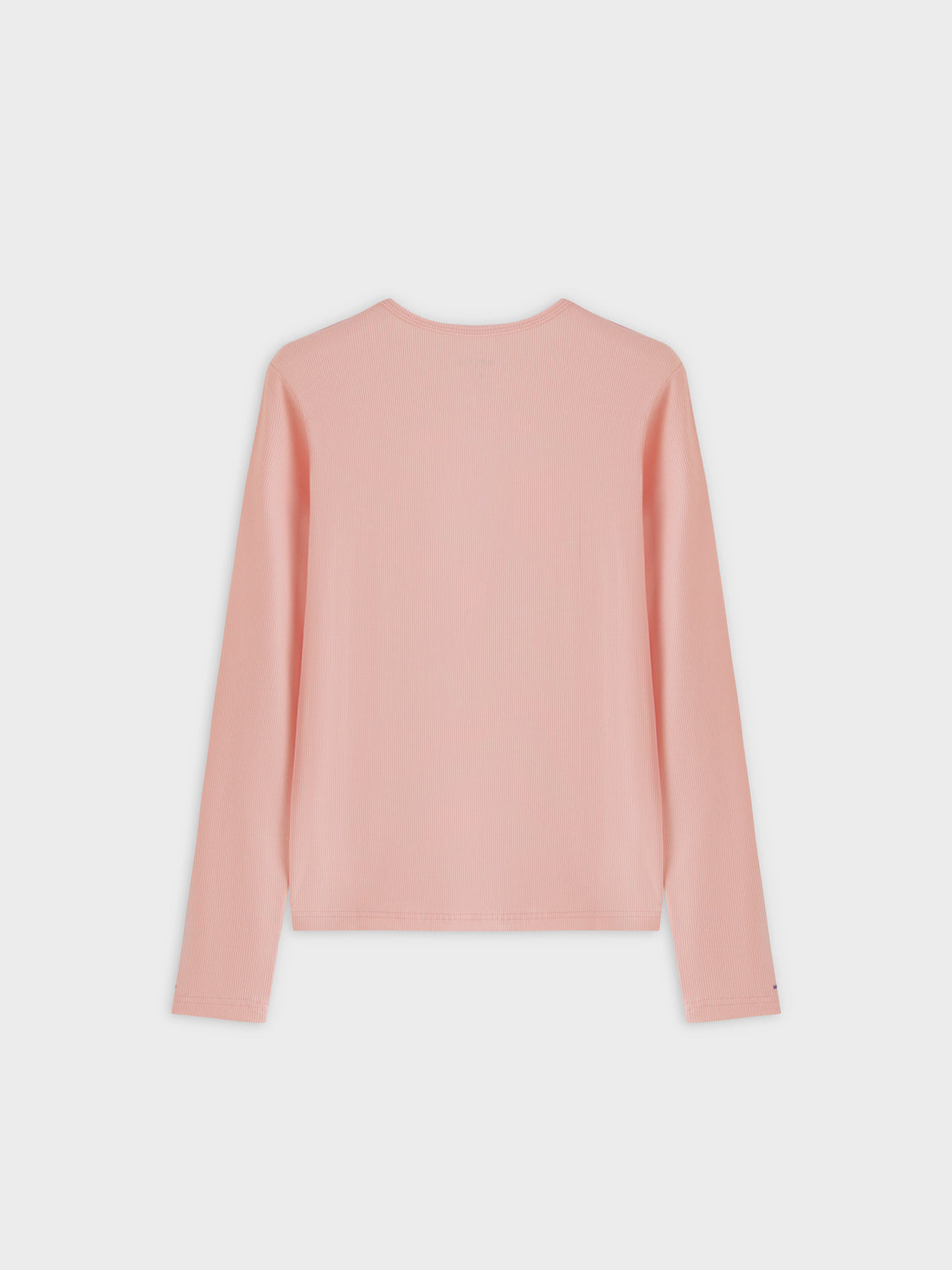 High V Ribbed Tee LS-Peach