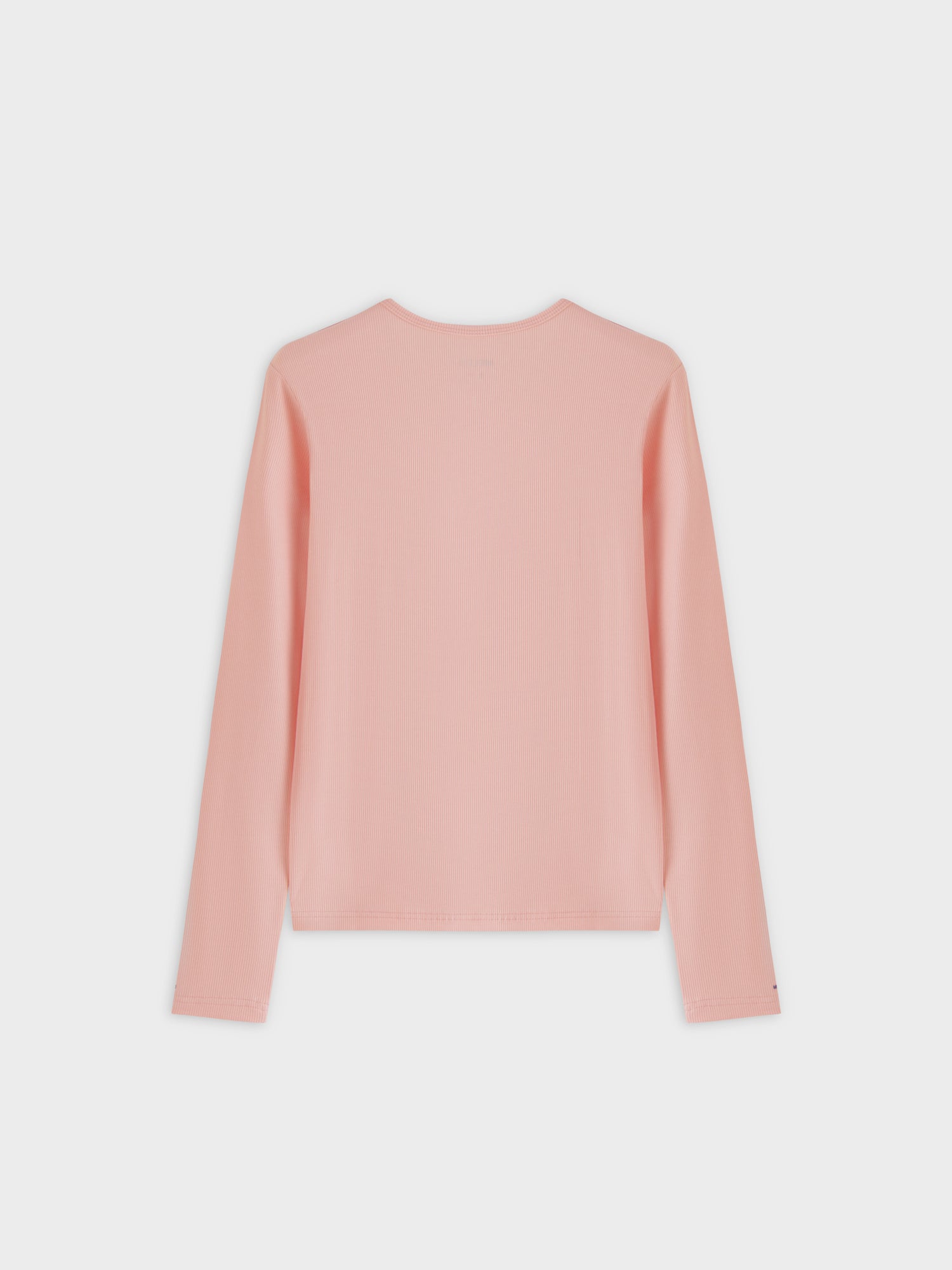 High V Ribbed Tee LS-Peach