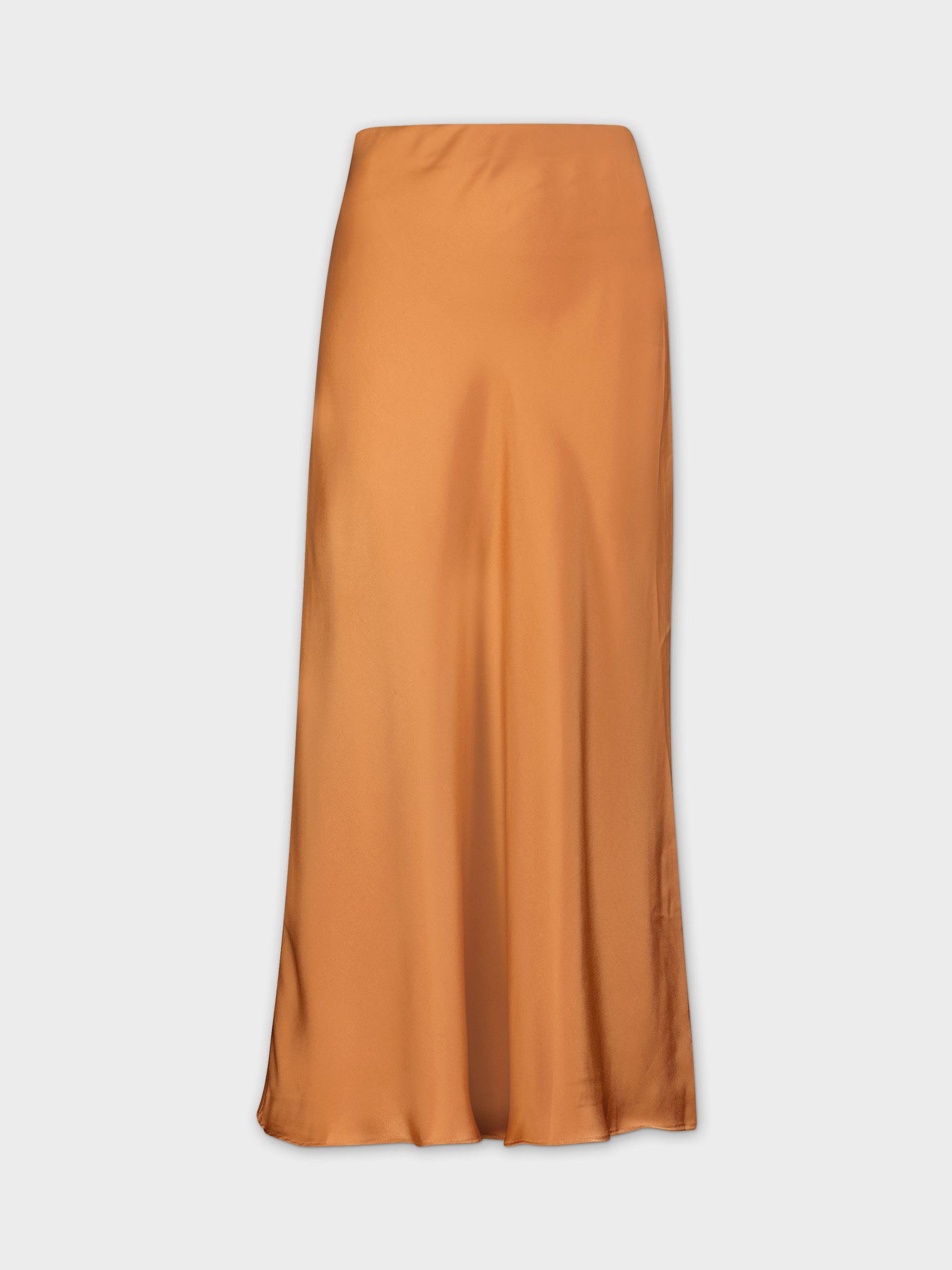 Satin Slip Skirt-Bronze