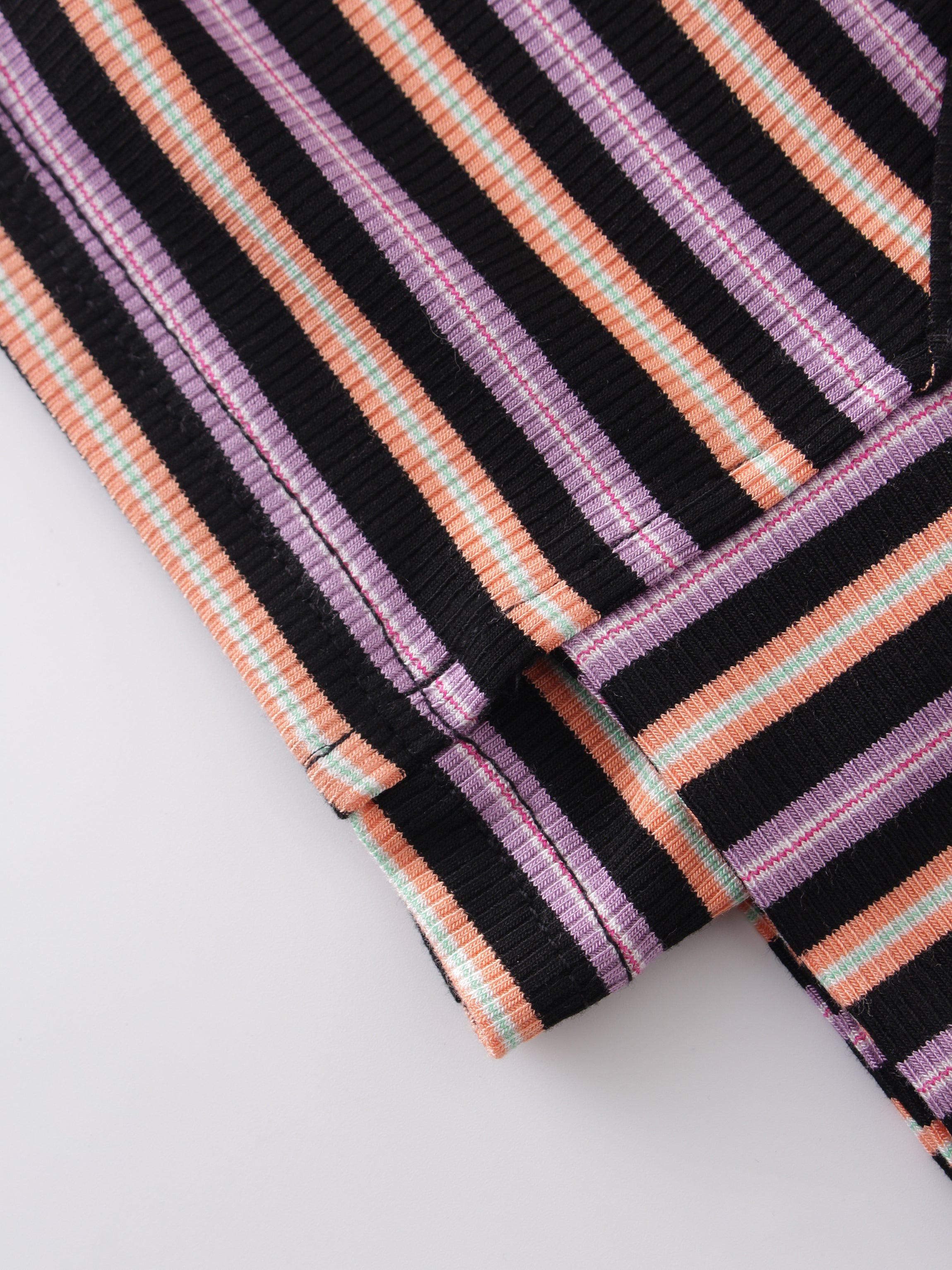 Striped Wrap Tee-Orange/Purple/Black