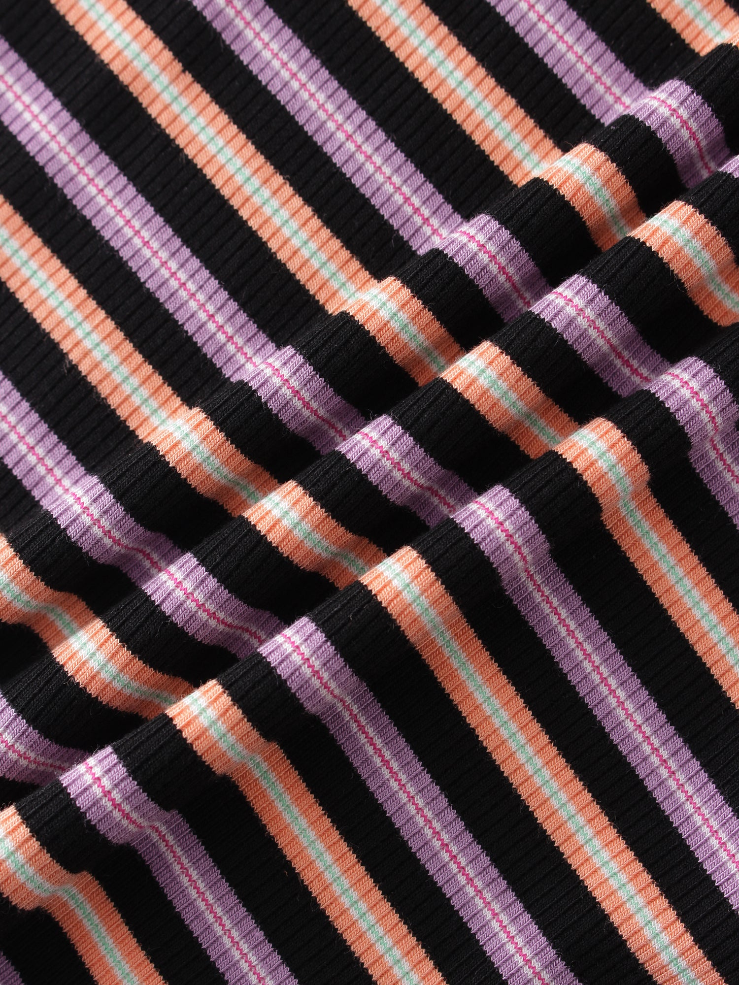 Camiseta cruzada a rayas-Naranja/Morado/Negro