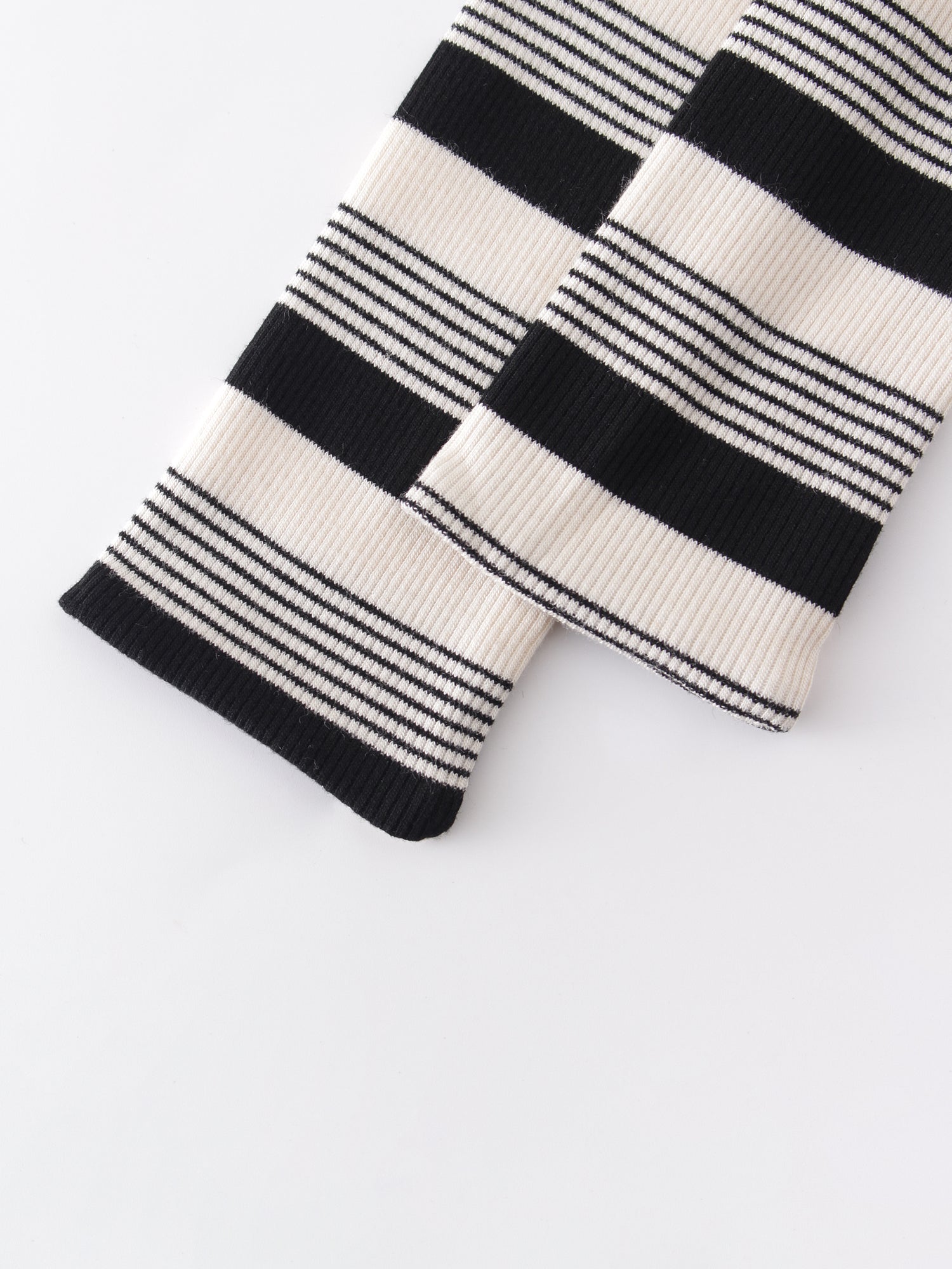 Striped Wrap Tee-Black/White Multi Stripe