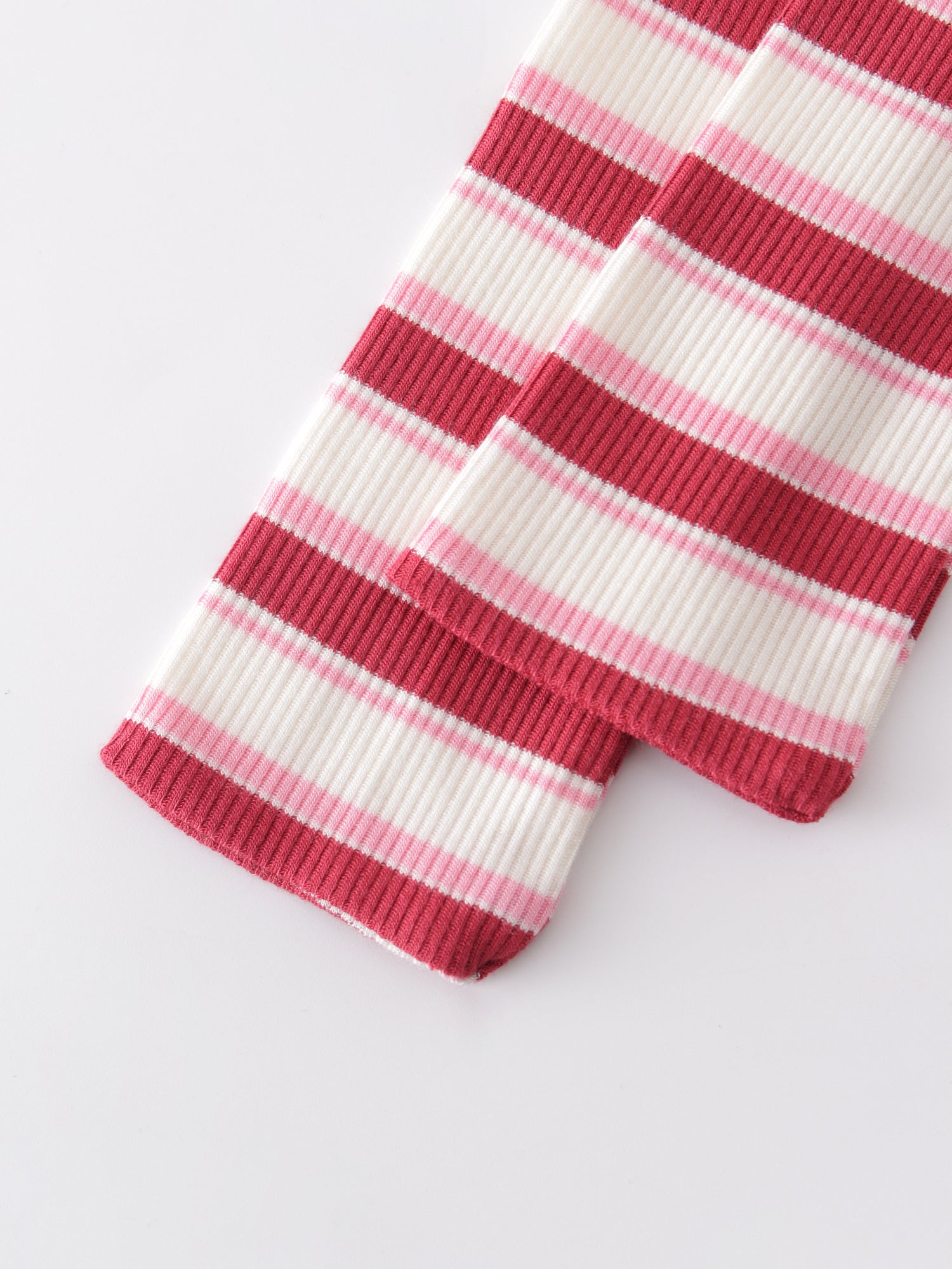 Striped Wrap Tee-Berry/Pink/White