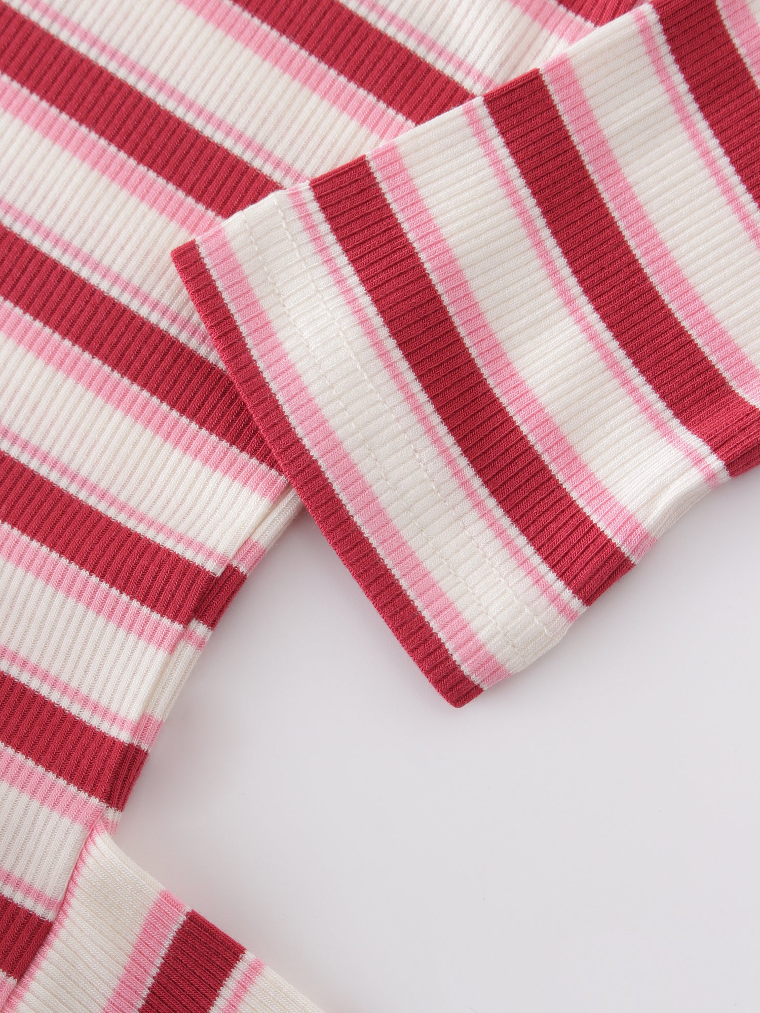 Striped Wrap Tee-Berry/Pink/White