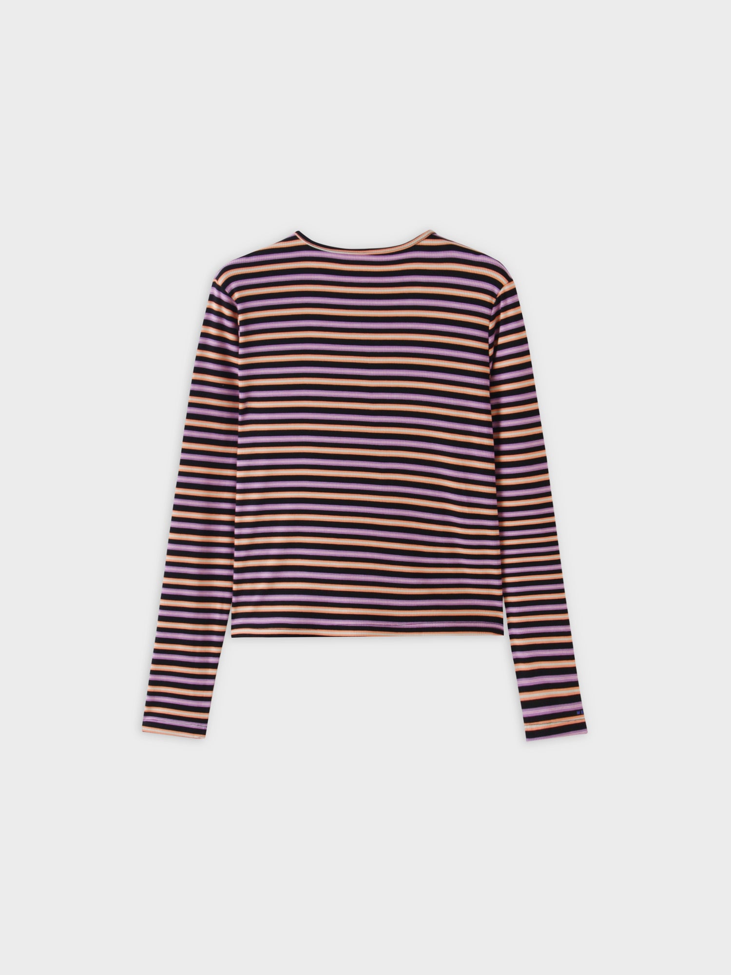 Striped Wrap Tee-Orange/Purple/Black