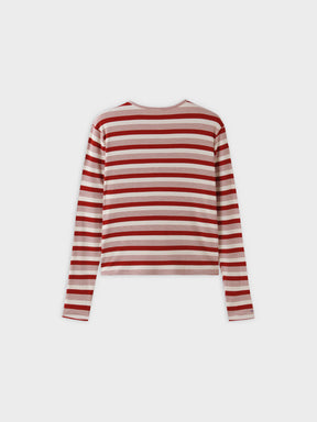 Camiseta cruzada a rayas-Morado/Blanco Multi Stripe