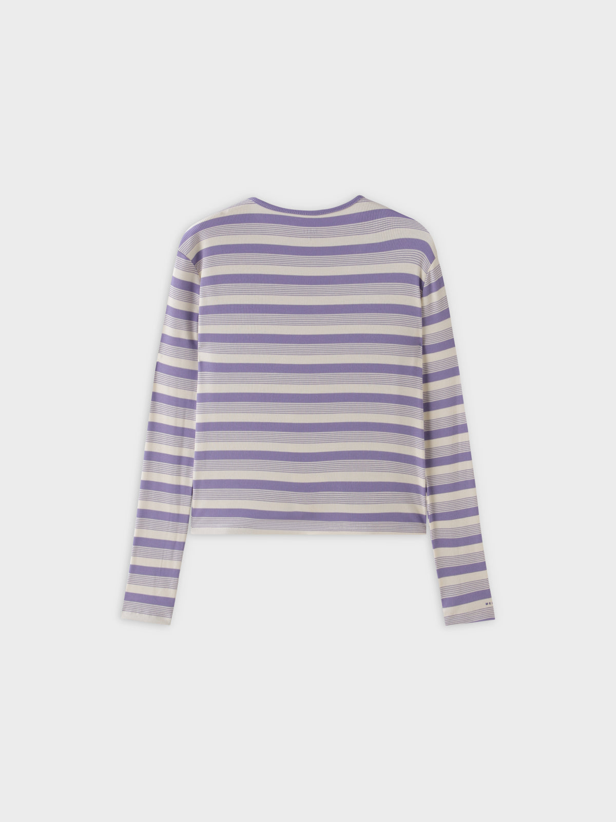 Striped Wrap Tee-Lavender/White Multi Stripe