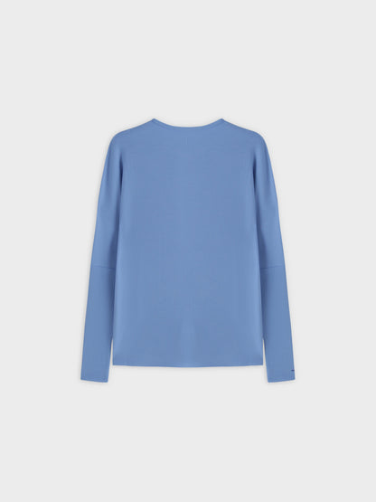 Crew Ribbed Dolman-Ocean Blue