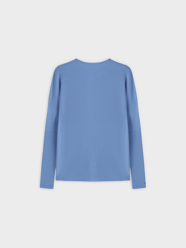 Crew Ribbed Dolman-Ocean Blue