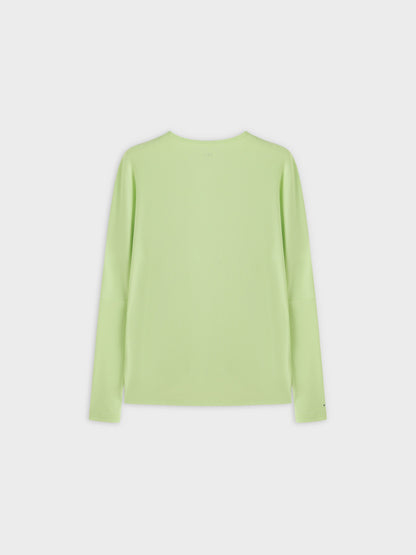 Crew Ribbed Dolman-Neon Green