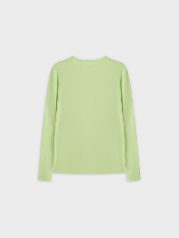 Crew Ribbed Dolman-Neon Green