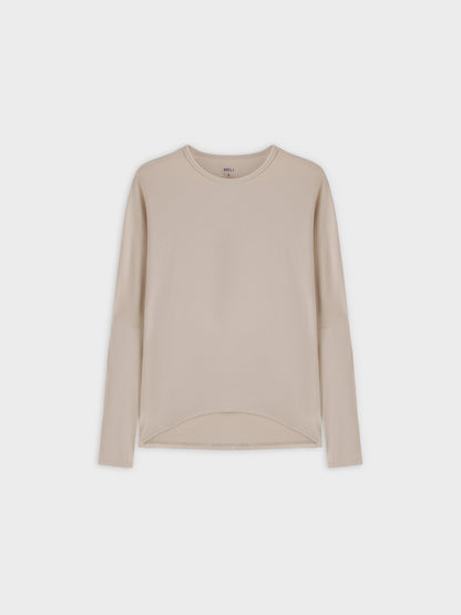 Crew Ribbed Dolman-Tan
