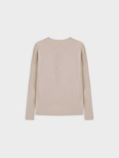 Crew Ribbed Dolman-Tan