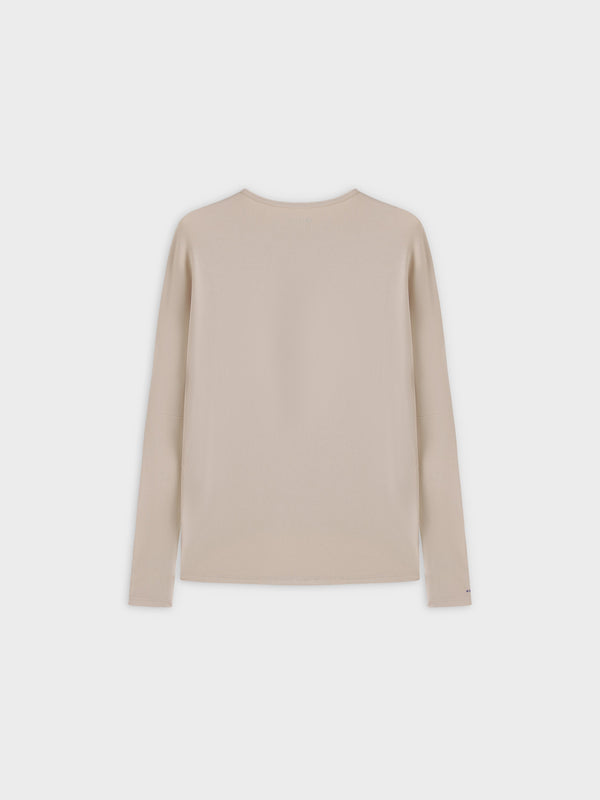 Crew Ribbed Dolman-Tan