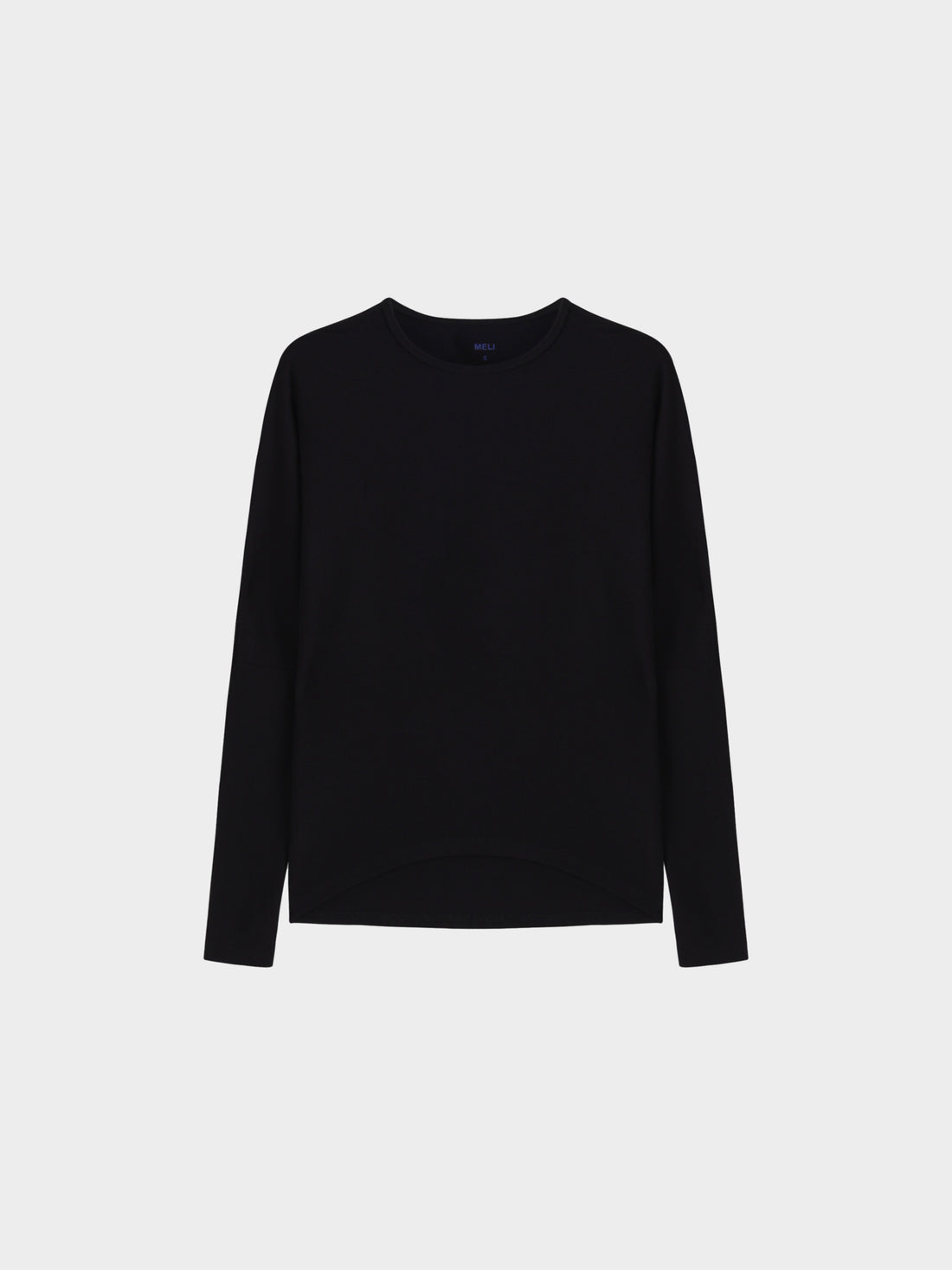 CREW RIBBED DOLMAN-BLACK