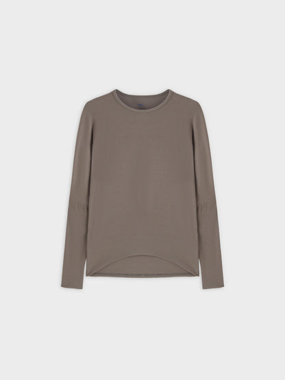 Crew Ribbed Dolman-Olive