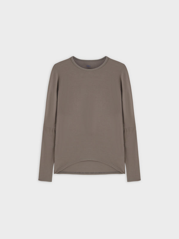 Crew Ribbed Dolman-Olive