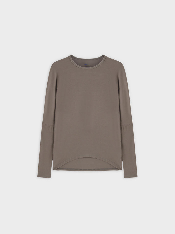 Crew Ribbed Dolman-Olive