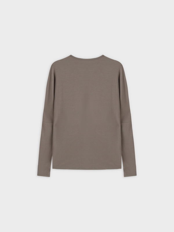 Crew Ribbed Dolman-Olive
