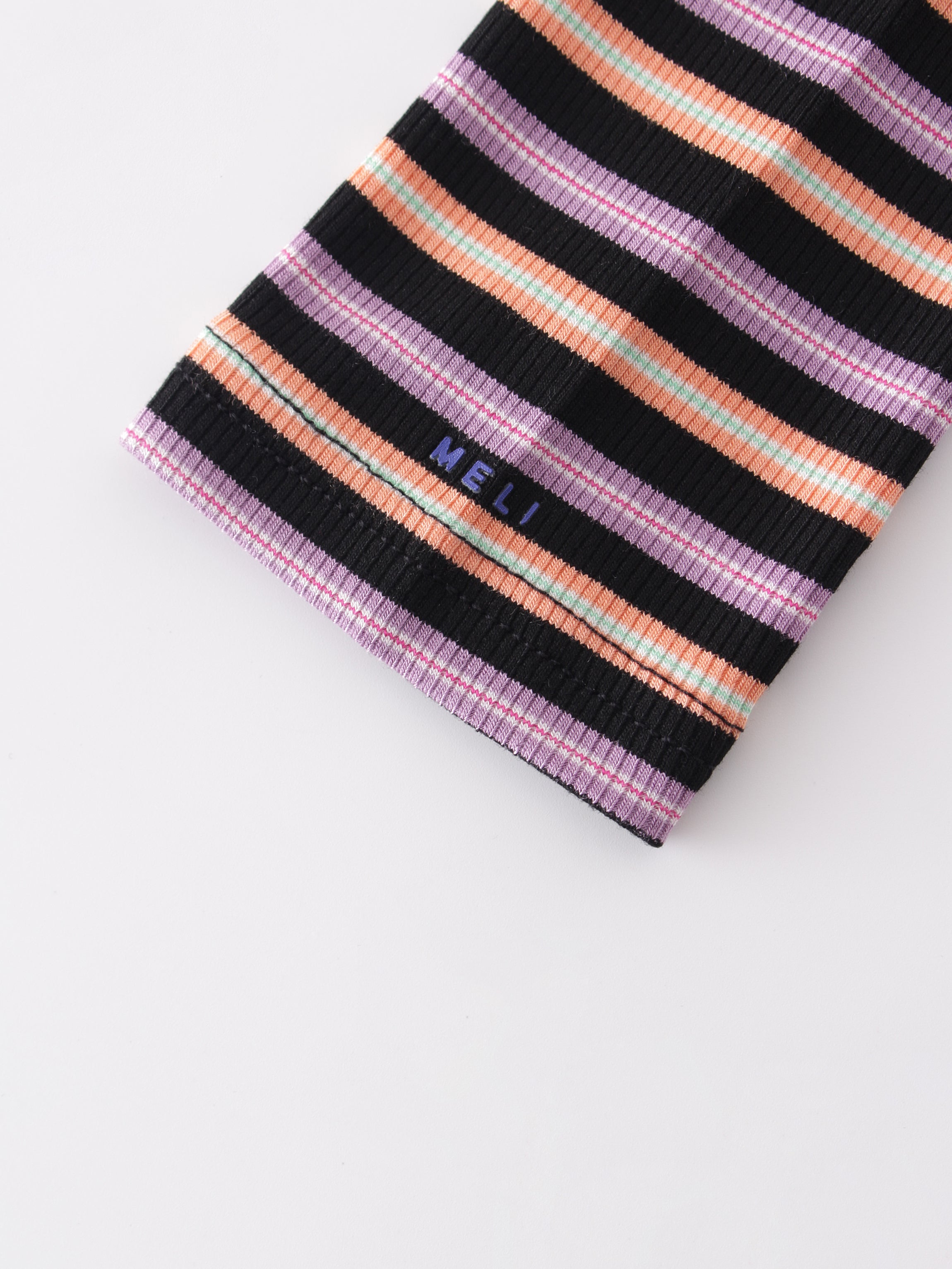 Striped Wrap Tee-Orange/Purple/Black