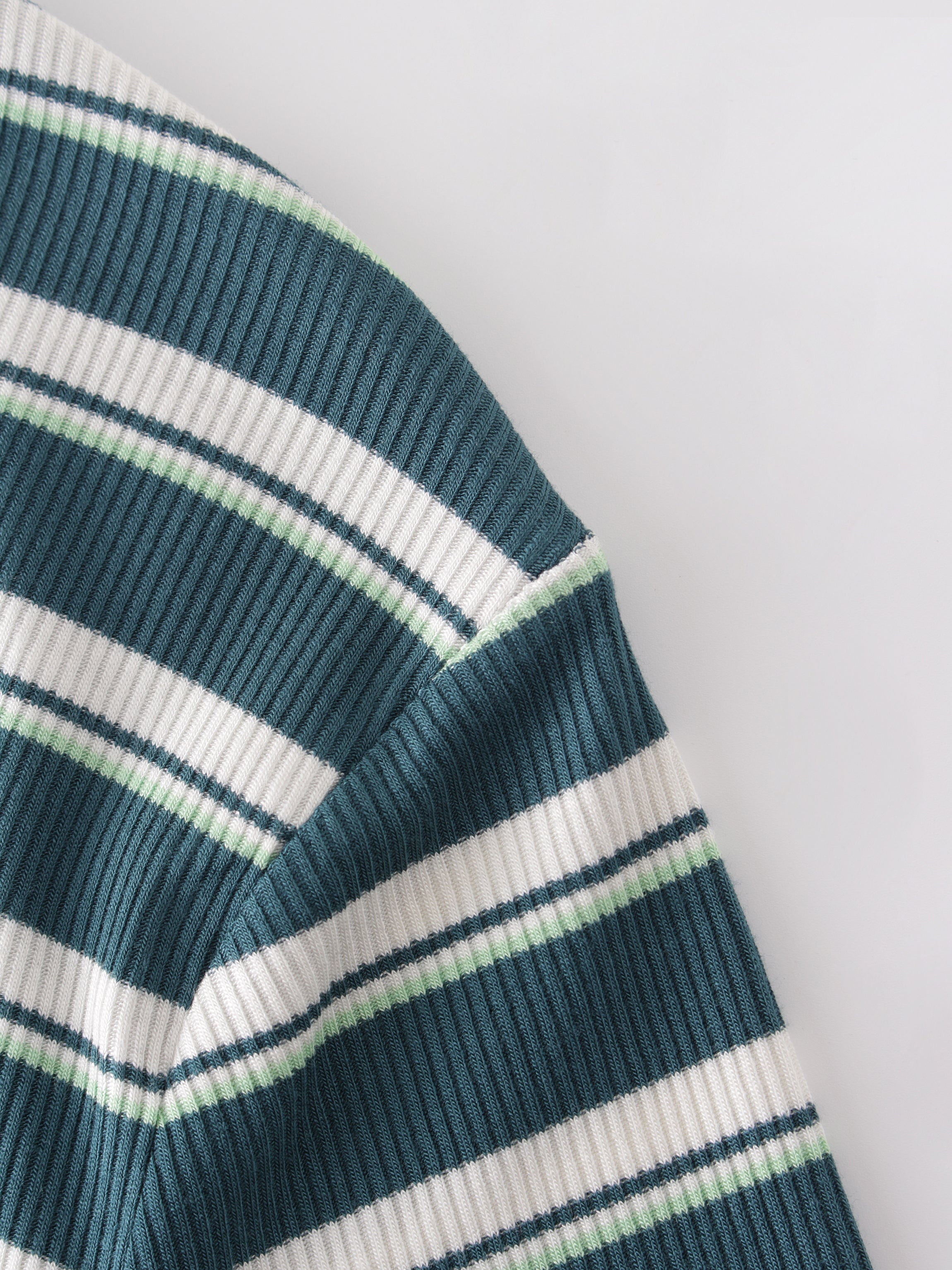 Striped Wrap Tee-Green/Light Green