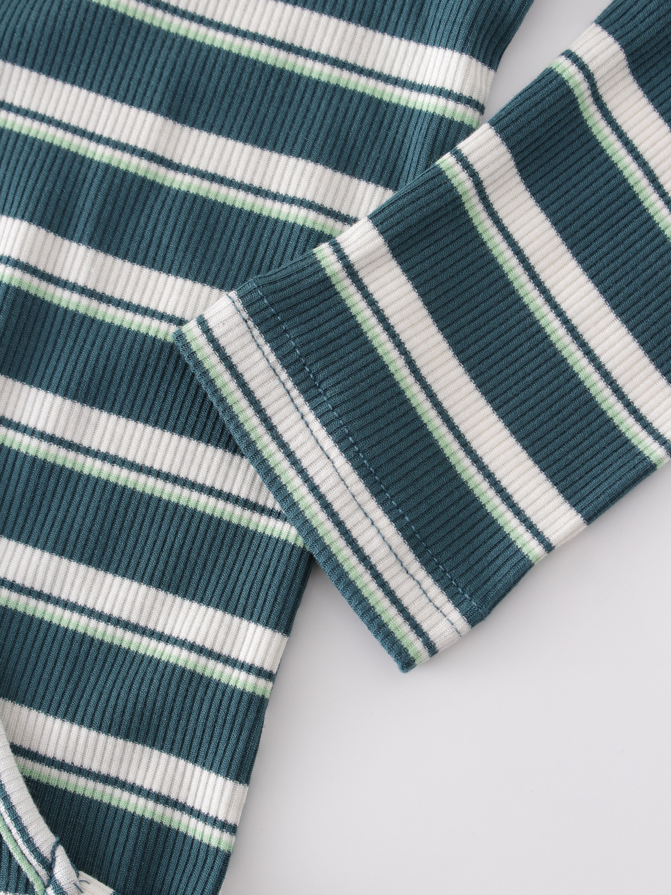 Striped Wrap Tee-Green/Light Green