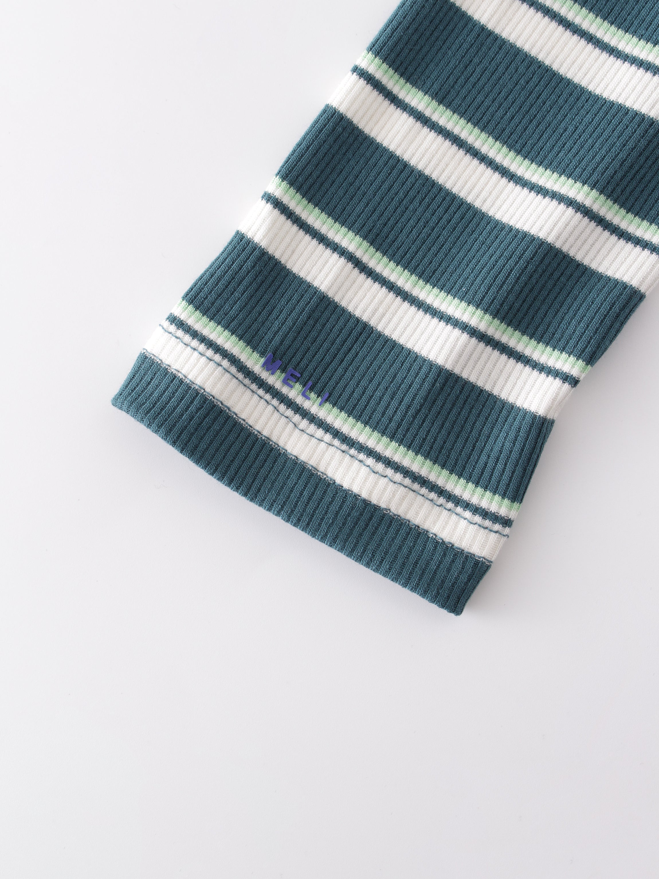 Striped Wrap Tee-Green/Light Green