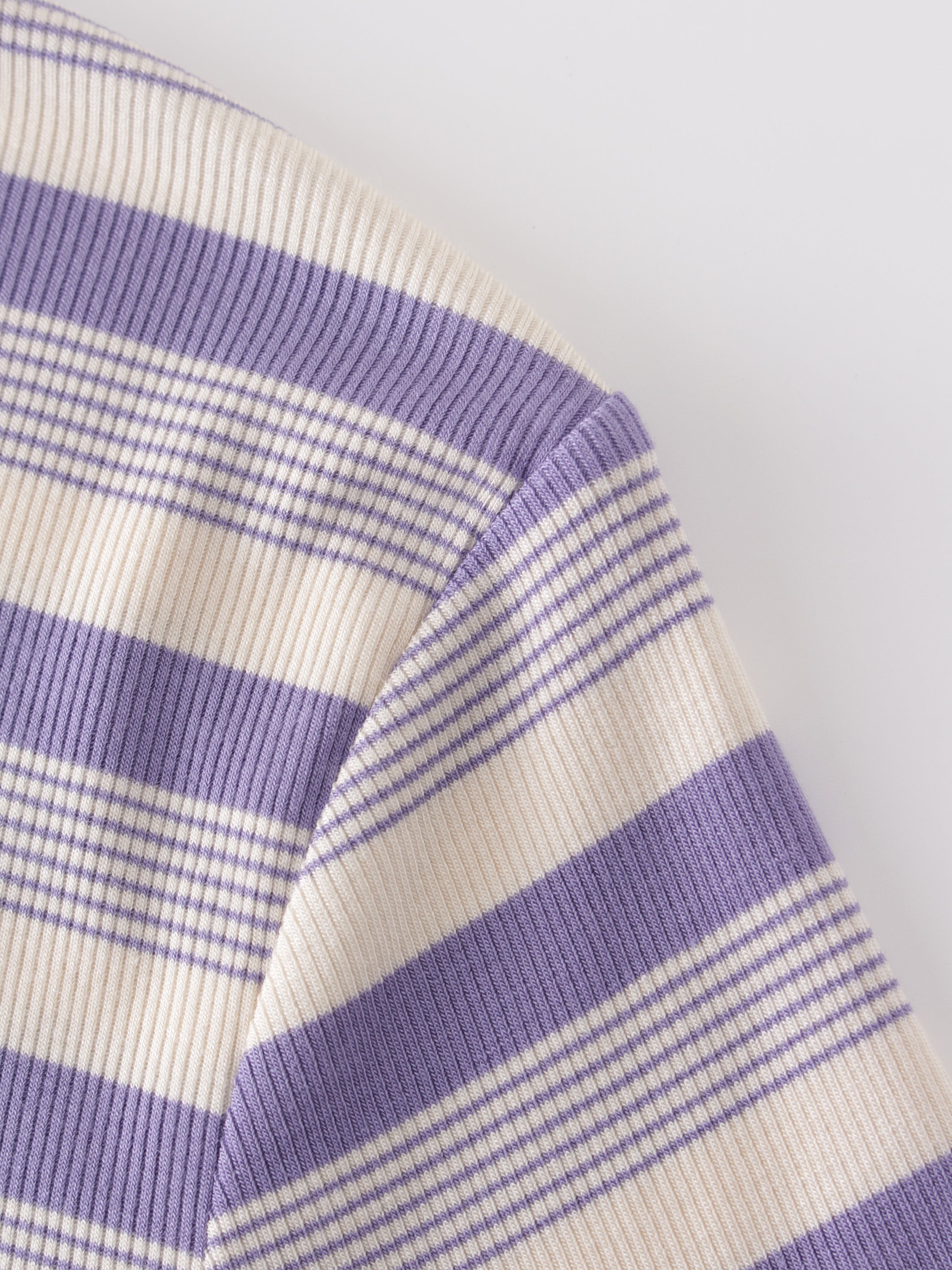 Camiseta cruzada a rayas-Lavanda/Blanco Multi Stripe