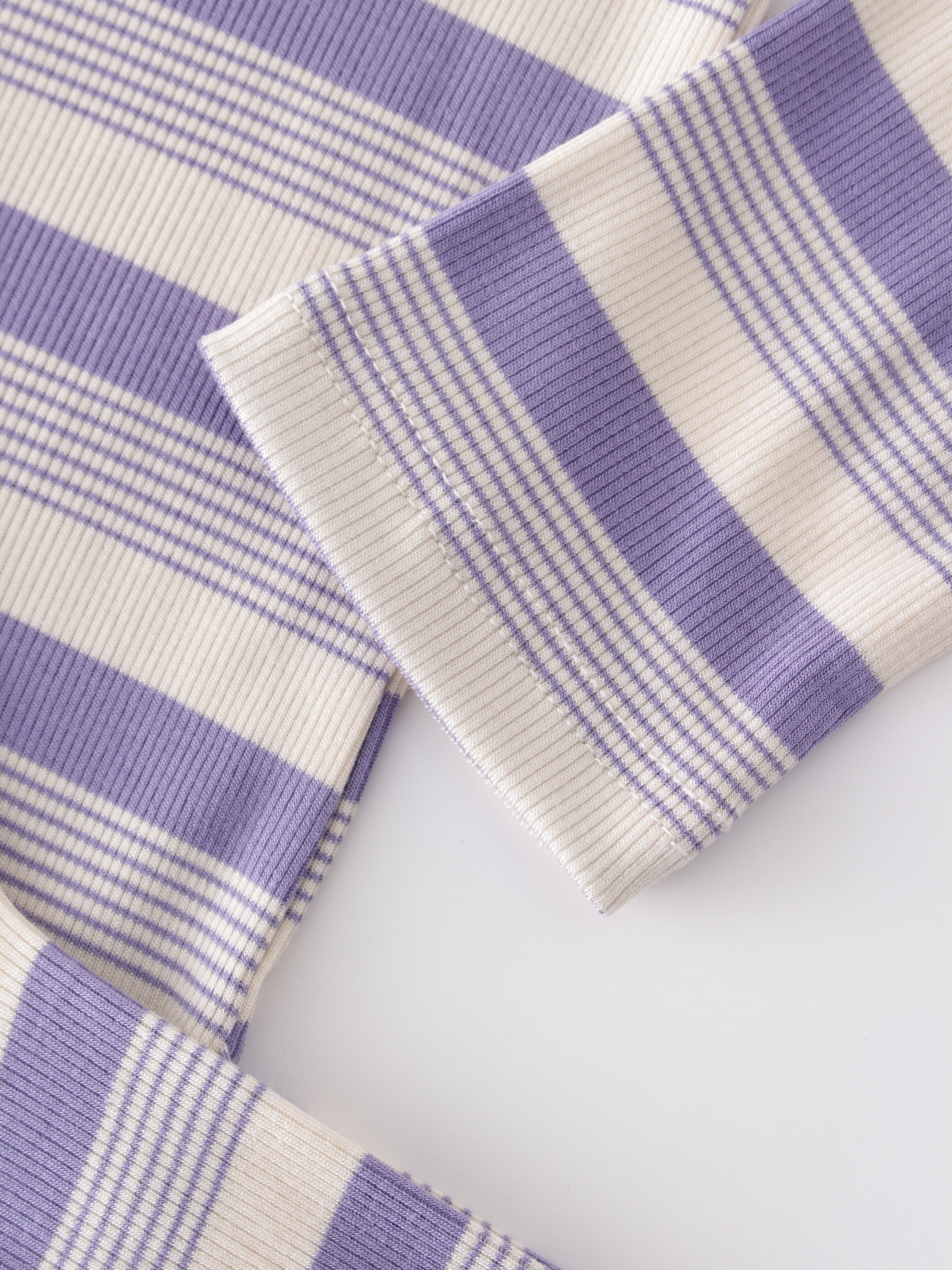 Striped Wrap Tee-Lavender/White Multi Stripe