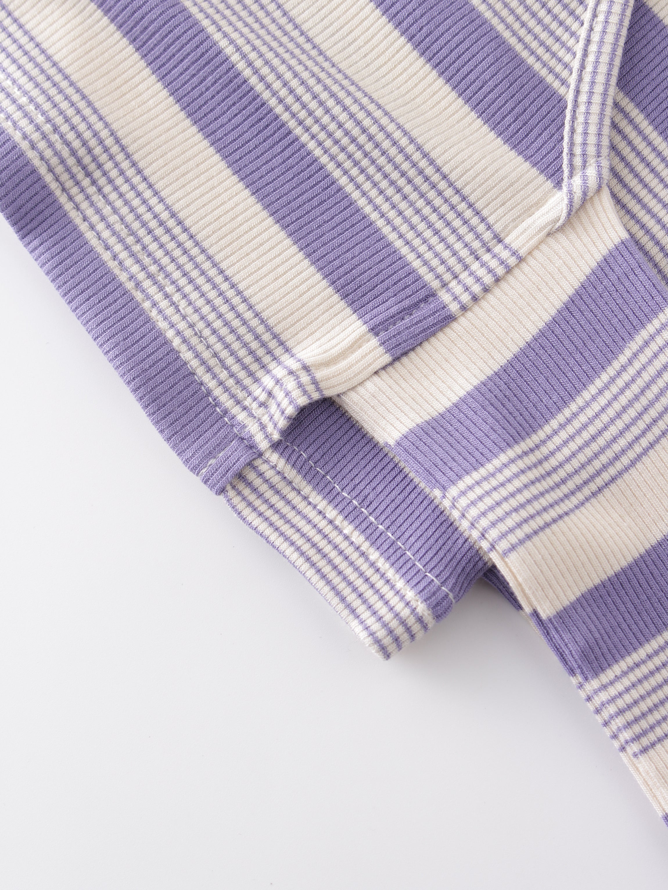 Striped Wrap Tee-Lavender/White Multi Stripe