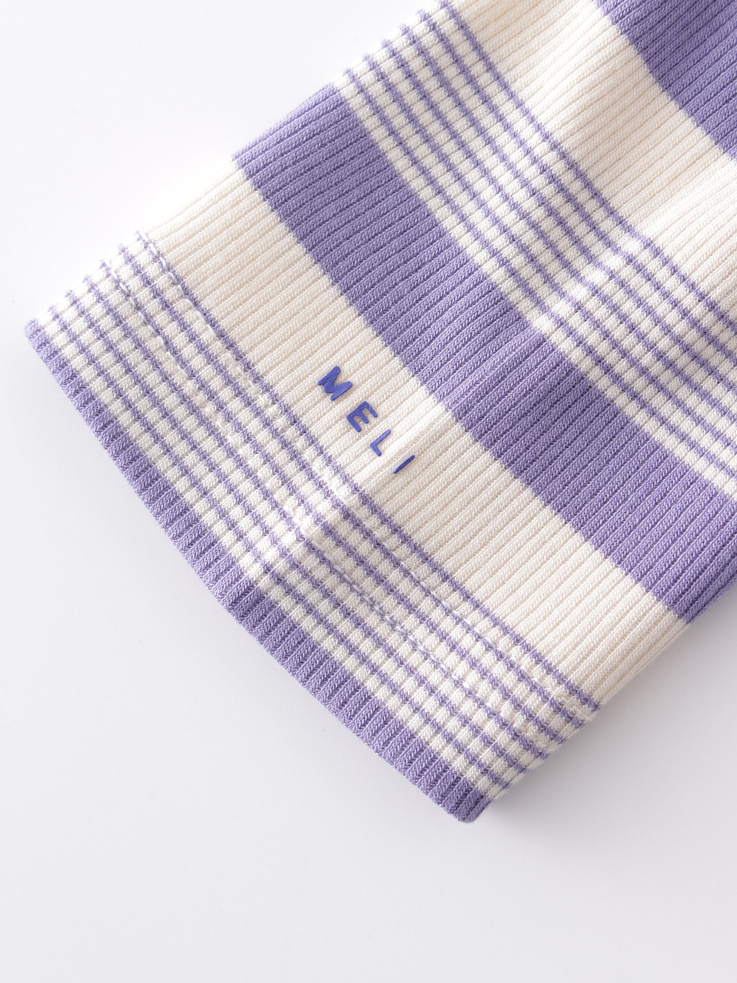 Camiseta cruzada a rayas-Lavanda/Blanco Multi Stripe