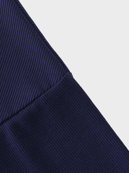 Crew Ribbed Dolman-Navy