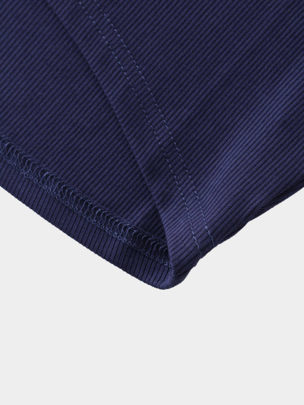 Crew Ribbed Dolman-Navy