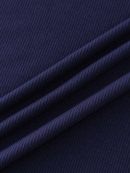 Crew Ribbed Dolman-Navy