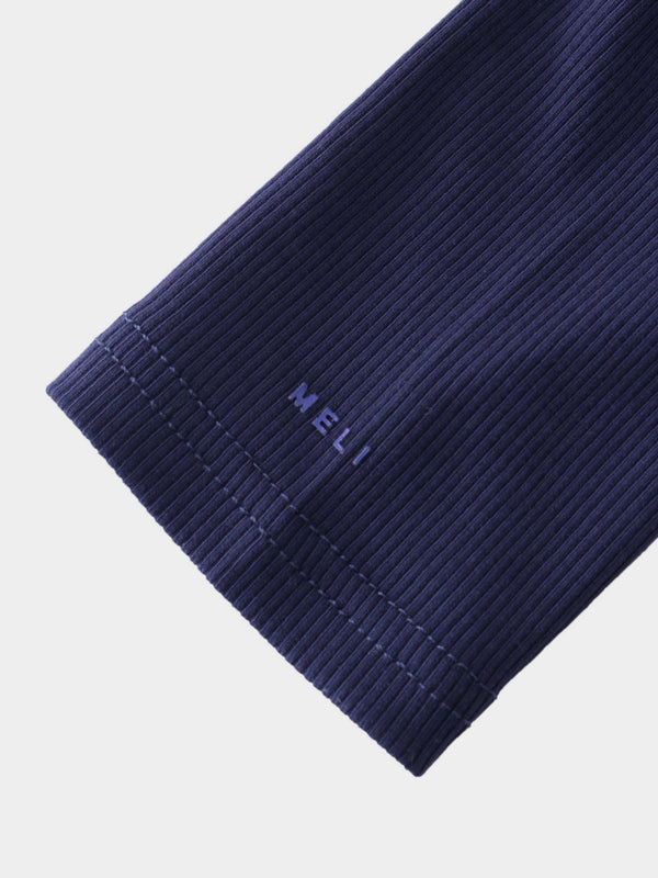 Crew Ribbed Dolman-Navy