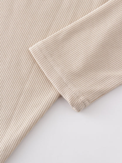 Crew Ribbed Dolman-Tan