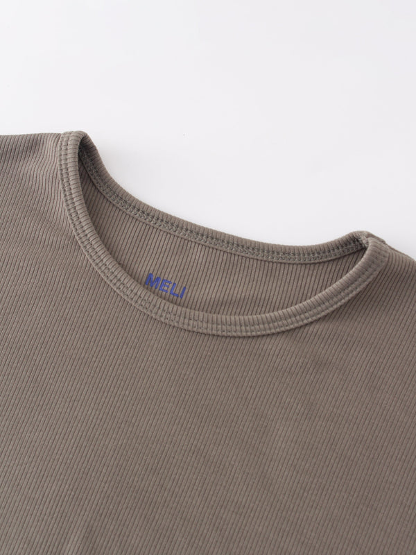 Crew Ribbed Dolman-Olive
