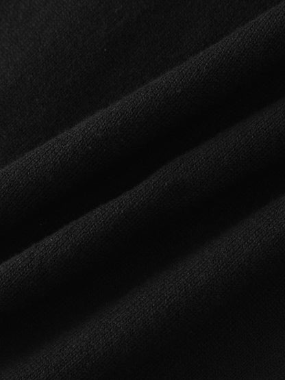 Flat Ribbed Trim Shrug-Black