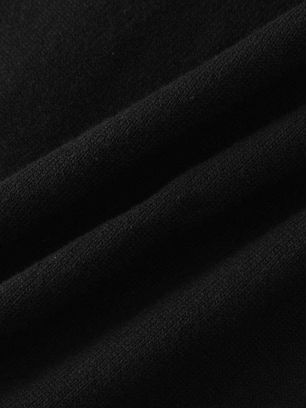 Flat Ribbed Trim Shrug-Black