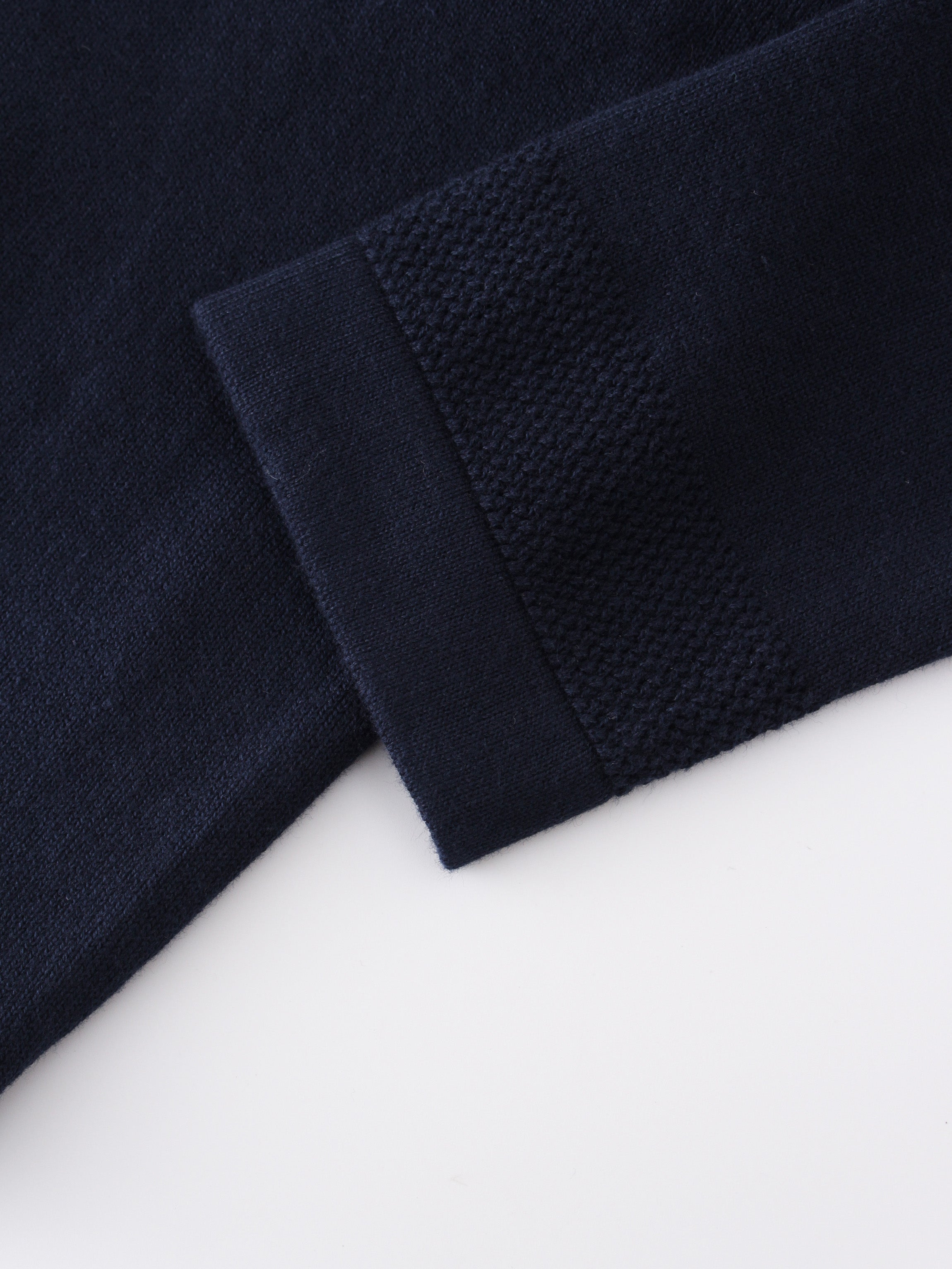 Flat Ribbed Trim Shrug-Navy