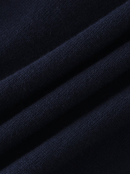 Flat Ribbed Trim Shrug-Navy
