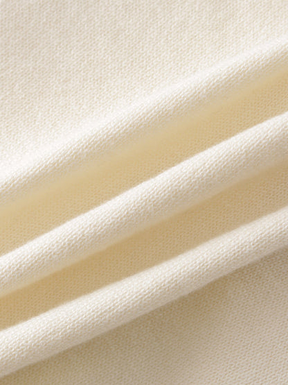 Flat Ribbed Trim Shrug-Ivory