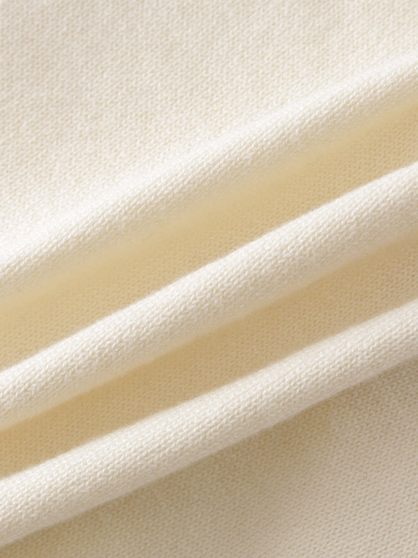 Flat Ribbed Trim Shrug-Ivory