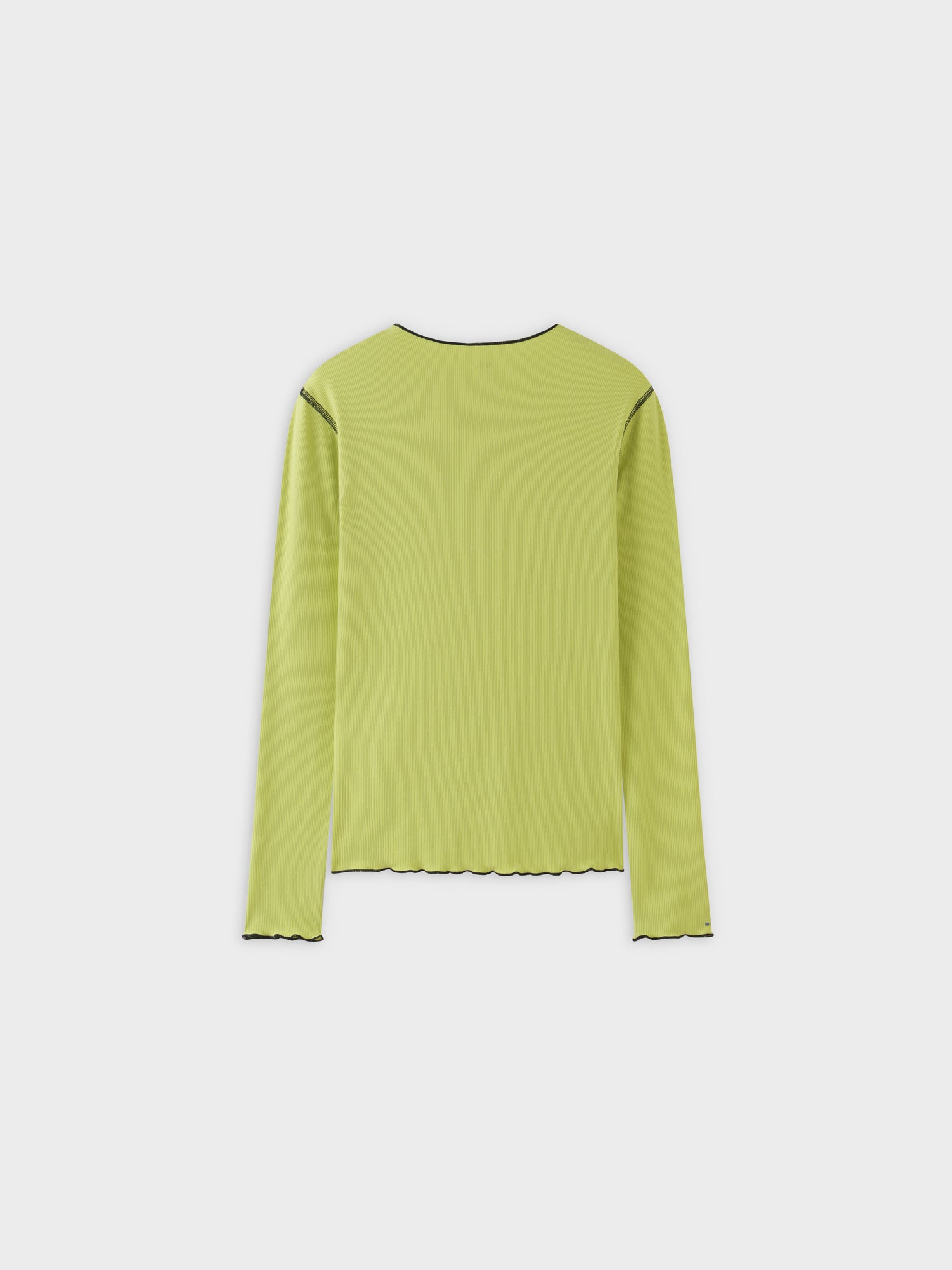 Overlock Stitched Henley-Keylime/Black