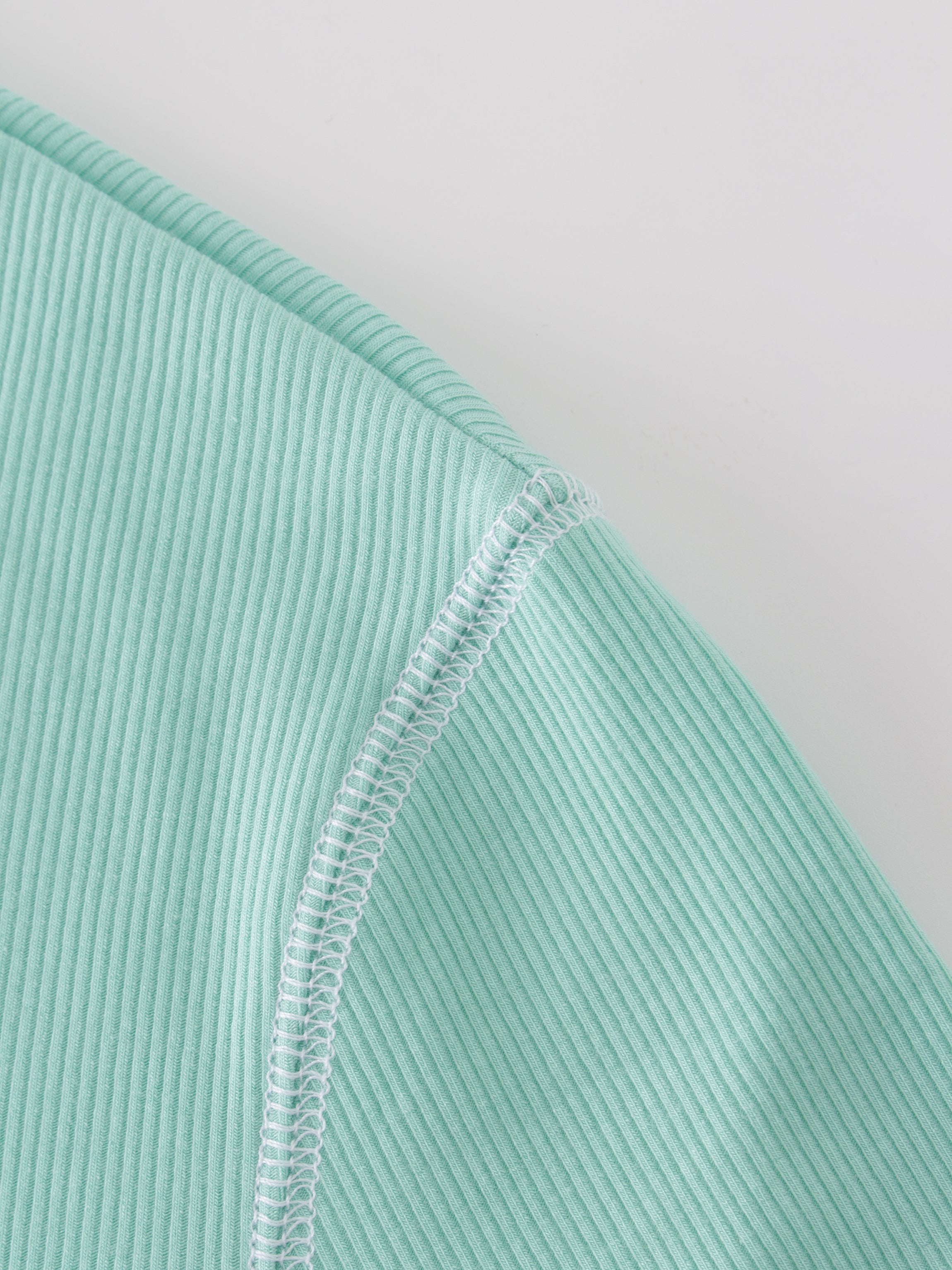 Henley Cosido Overlock-Menta/Blanco