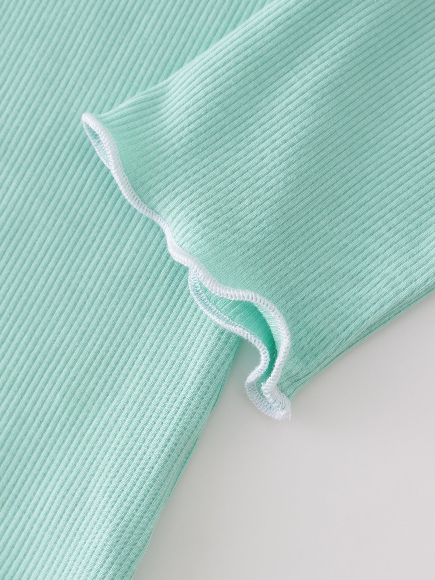 Henley Cosido Overlock-Menta/Blanco