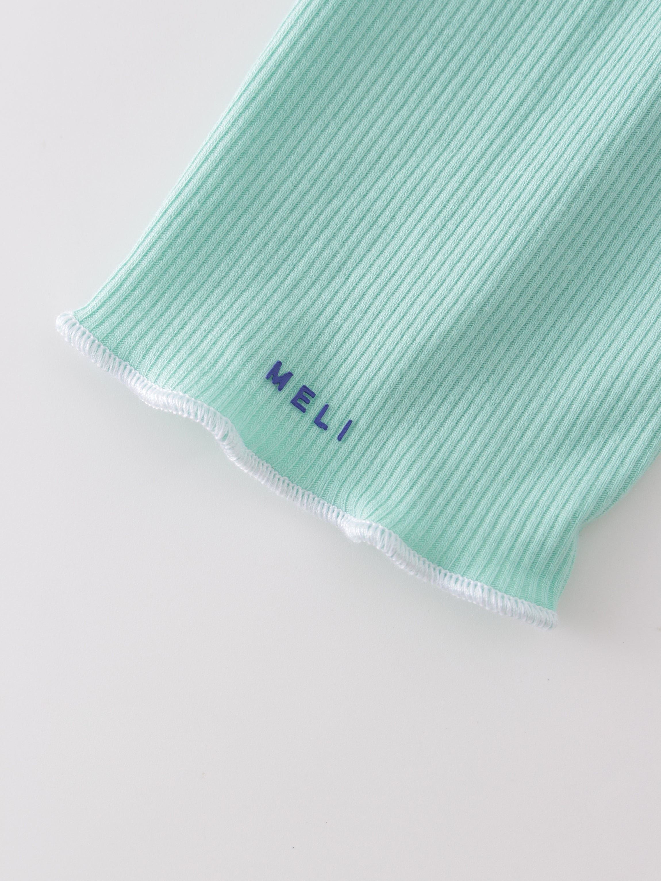 Henley Cosido Overlock-Menta/Blanco