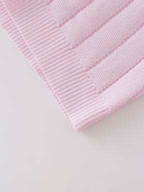 Silk Knit Cropped Cardigan-Light Pink