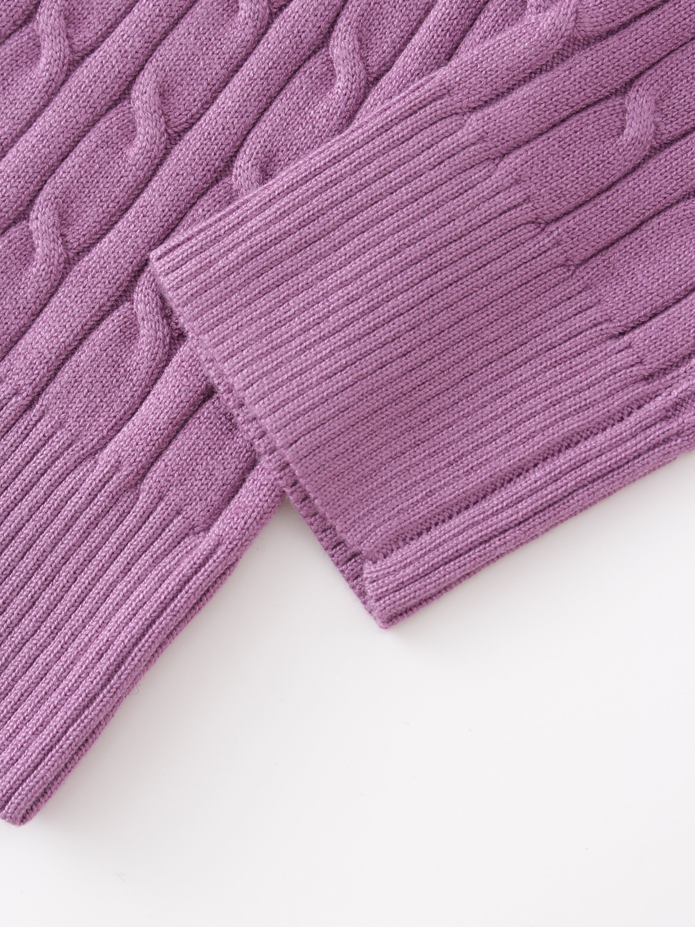 Knit Cable Sweater-Lilac